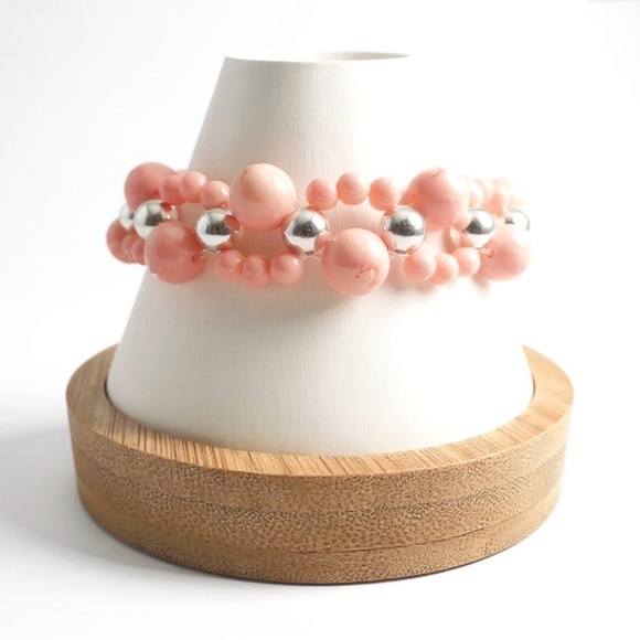 Vintage and Rare Angel Skin Coral Weave Bracelet